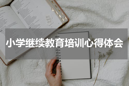 小学继续教育培训心得体会