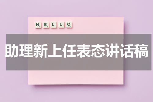 助理新上任表态讲话稿