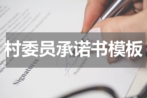 村委员承诺书模板