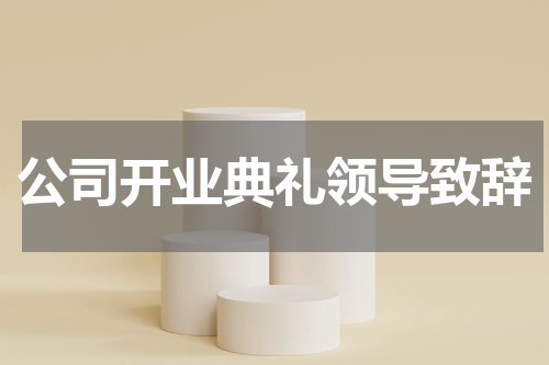 公司开业典礼领导致辞
