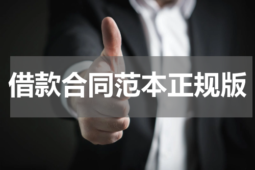 借款合同范本正规版