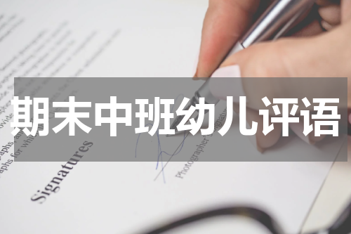 期末中班幼儿评语