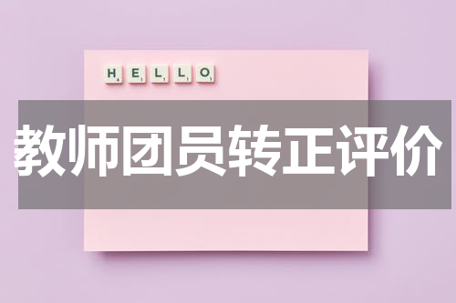 教师团员转正评价