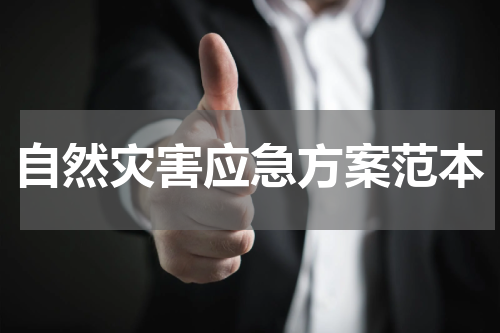 自然灾害应急方案范本
