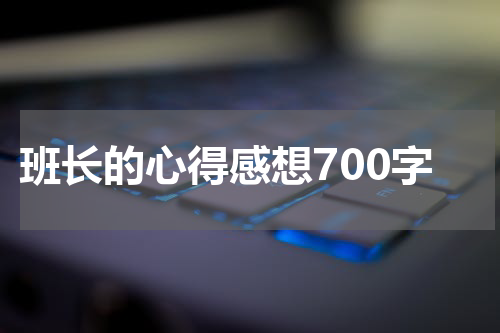 班长的心得感想700字