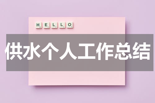 供水个人工作总结