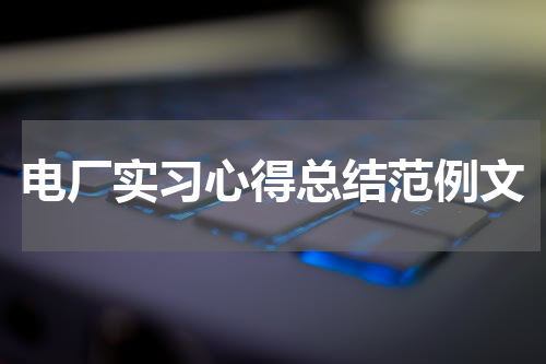 电厂实习心得总结范例文