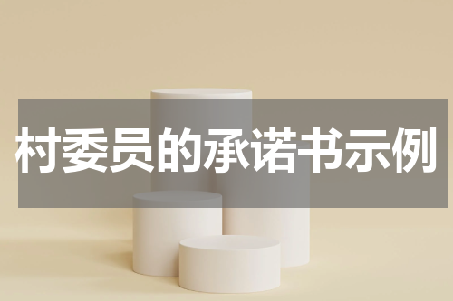 村委员的承诺书示例