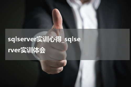 sqlserver实训心得_sqlserver实训体会