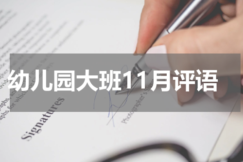 幼儿园大班11月评语