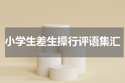 小学生差生操行评语集汇