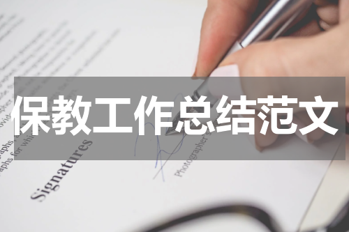保教工作总结范文