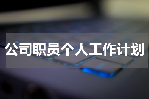 公司职员个人工作计划