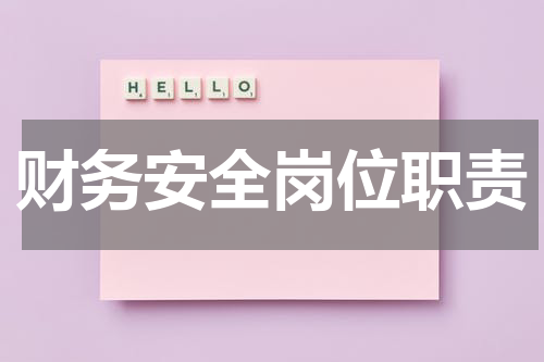 财务安全岗位职责