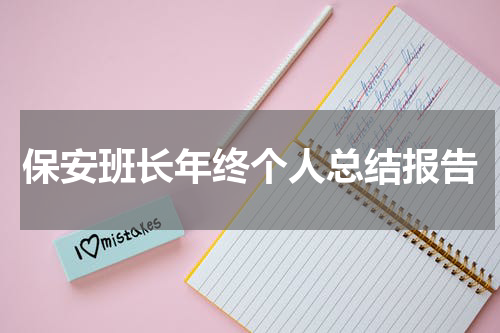 保安班长年终个人总结报告