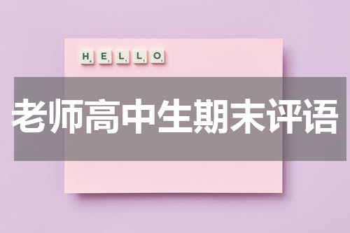 老师高中生期末评语