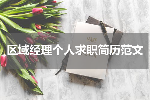 区域经理个人求职简历范文
