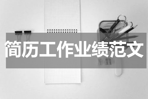 简历工作业绩范文