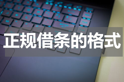 正规借条的格式