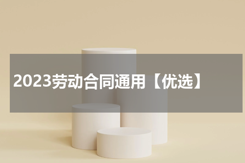 2023劳动合同通用【优选】