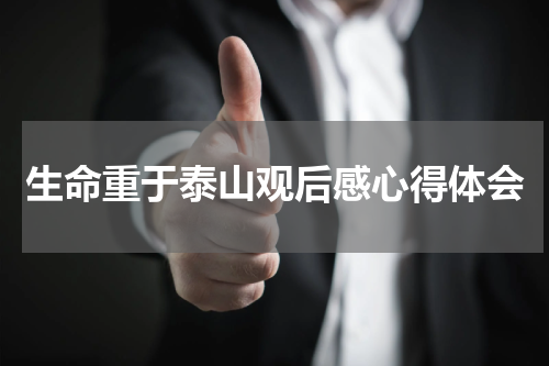 生命重于泰山观后感心得体会