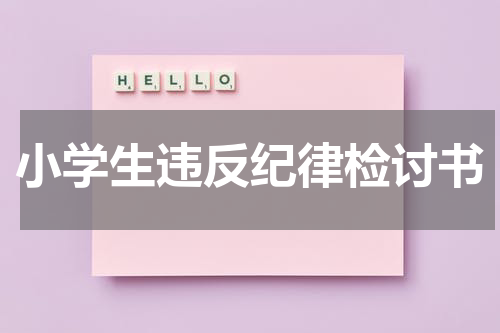 小学生违反纪律检讨书