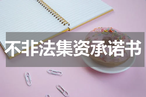 不非法集资承诺书