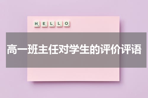 高一班主任对学生的评价评语