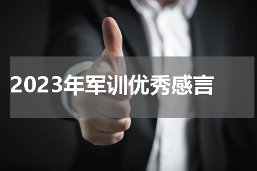 2023年军训优秀感言