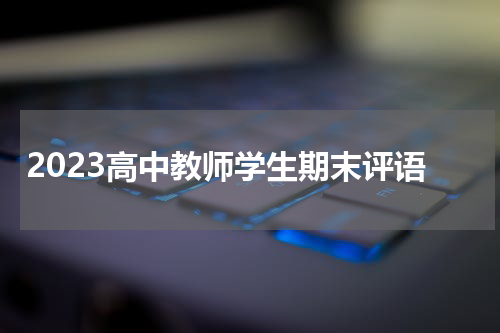2023高中教师学生期末评语
