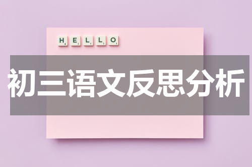 初三语文反思分析