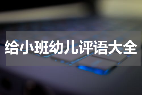给小班幼儿评语大全