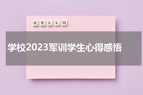 学校2023军训学生心得感悟
