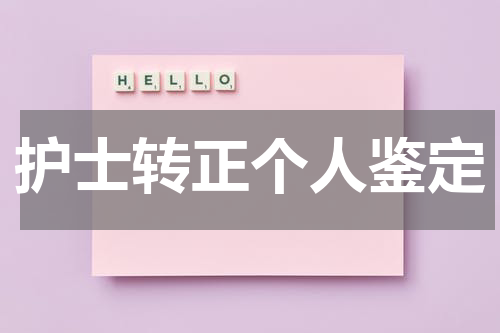 护士转正个人鉴定
