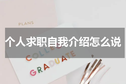 个人求职自我介绍怎么说