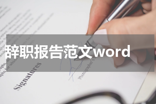 辞职报告范文word