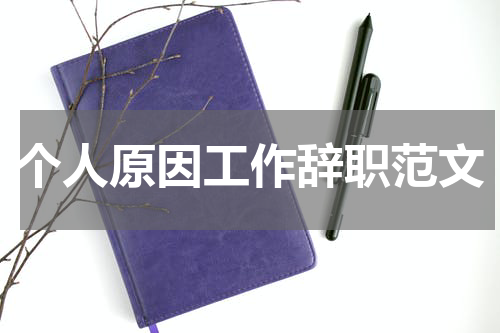 个人原因工作辞职范文
