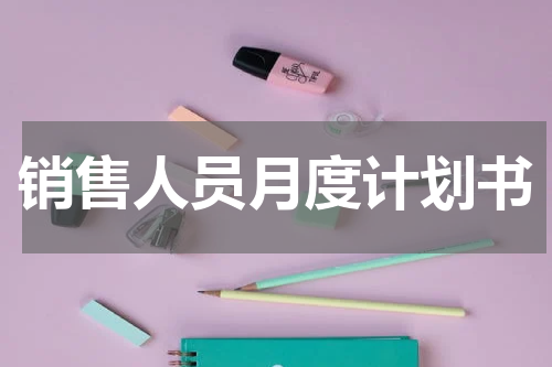 销售人员月度计划书