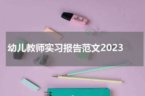 幼儿教师实习报告范文2023