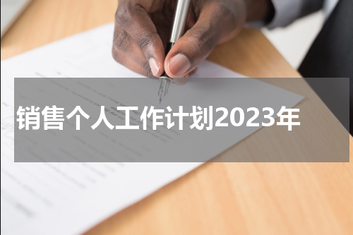销售个人工作计划2023年