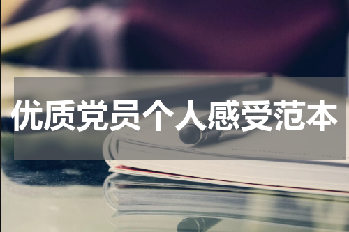 优质党员个人感受范本