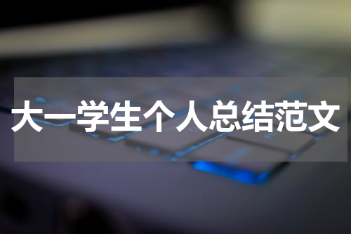 大一学生个人总结范文