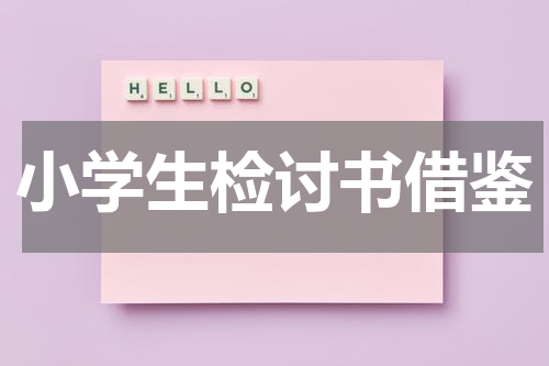 小学生检讨书借鉴