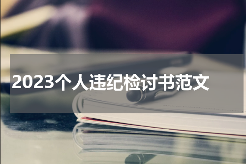 2023个人违纪检讨书范文