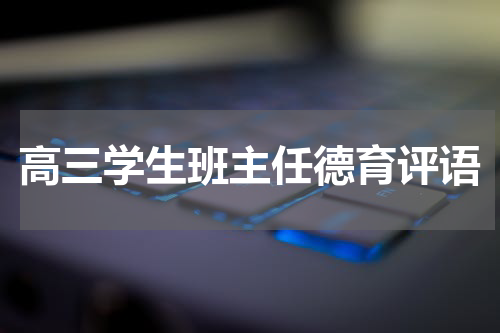 高三学生班主任德育评语