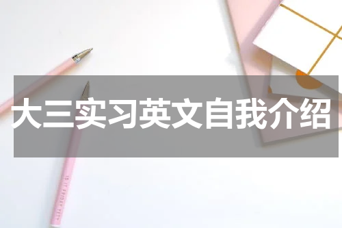 大三实习英文自我介绍
