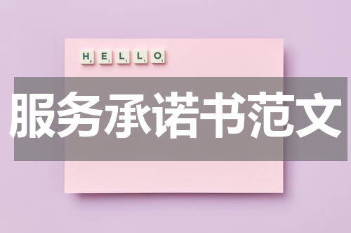 服务承诺书范文