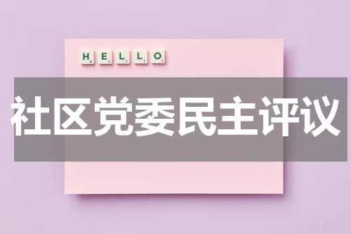 社区党委民主评议