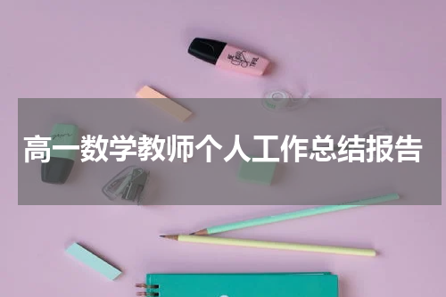 高一数学教师个人工作总结报告