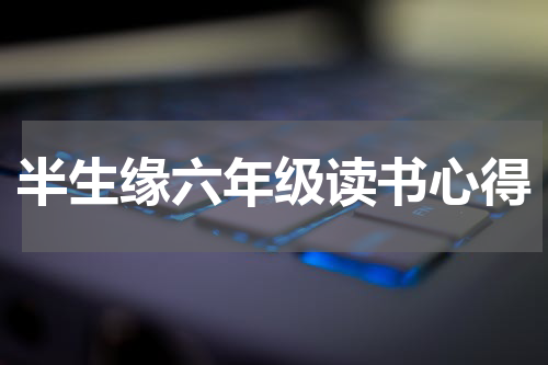 半生缘六年级读书心得